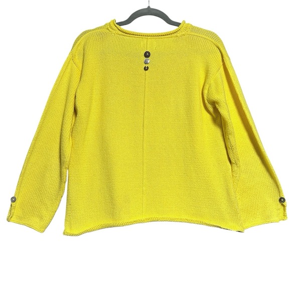 Pure Boho Artsy Oversized V-neck Long Sleeve Sweater Button Accents S/M - Picture 2 of 16